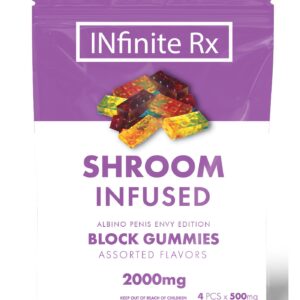 INfinite Rx Shroom Infused Albino Penis Envy Edition Block Gummies Edibles (2000 mg)