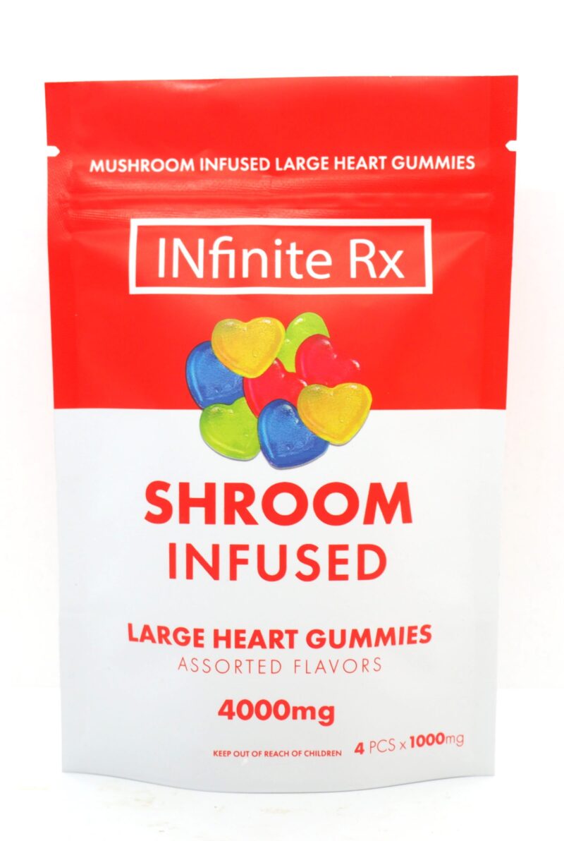 INfinite Rx Shroom Infused Large Heart Gummies Edibles (4000 mg)